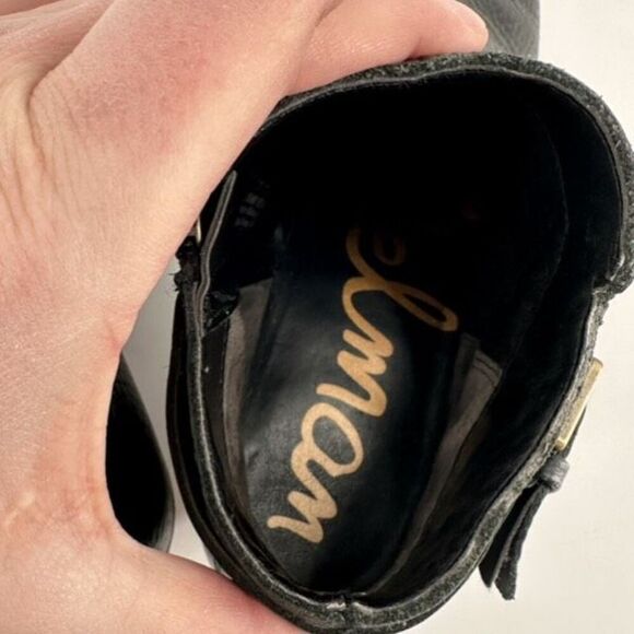 Sam Edelman Leather Buckle Ankle Booties Black Boots Size 8‎ Style Petal - Picture 10 of 11